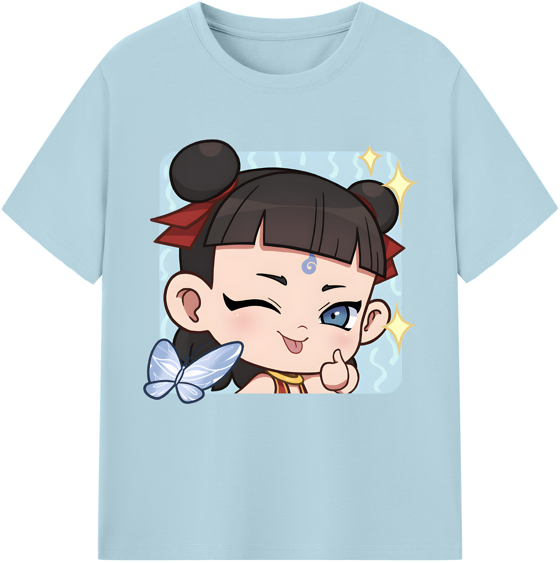 （画像用） Ne Zha 2 ナタ 魔童の大暴れ 綿100％半袖Tシャツ（フロントプリント）